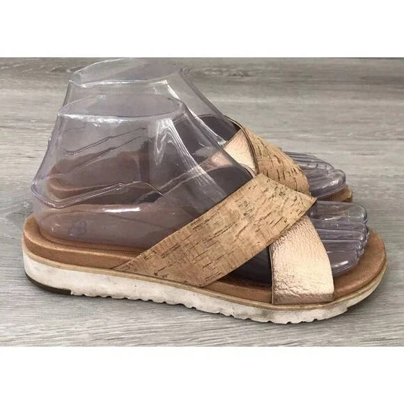 UGG Australia Kari Womens Sandals Sz Brown Leather Straps Slip On Shoes
